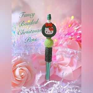 Fancy Beaded Christmas Hello Kitty wreath beaded pen fancy pens/Fancy Beaded